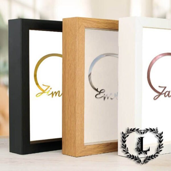 Personalised Infinity Box Frame, Couples Names, Valentines Anniversary Wedding Gift - Image 3