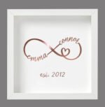 Personalised Infinity Box Frame, Couples Names, Valentines Anniversary Wedding Gift