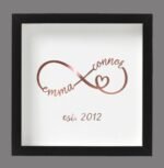 Personalised Infinity Box Frame, Couples Names, Valentines Anniversary Wedding Gift - Image 2