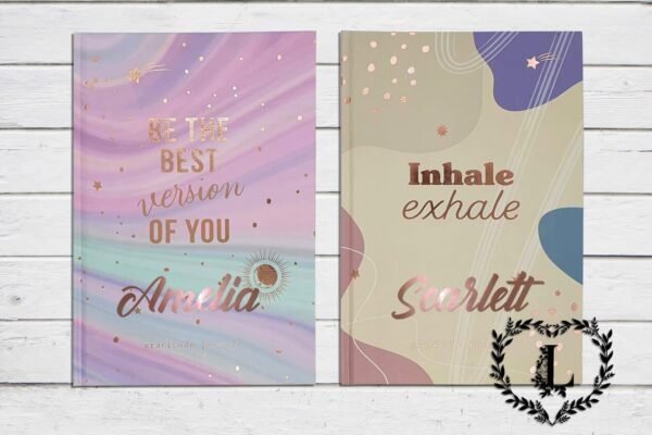 Personalised A5 Gratitude Journal, Be The Best Version of You, Inhale Exhale, Mindfulness Positivity Self Care Notebook - Image 1