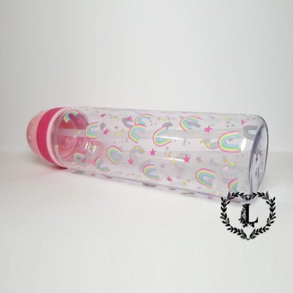 Personalised Water Bottle With Straw - Rainbow - BPA free - Image 3