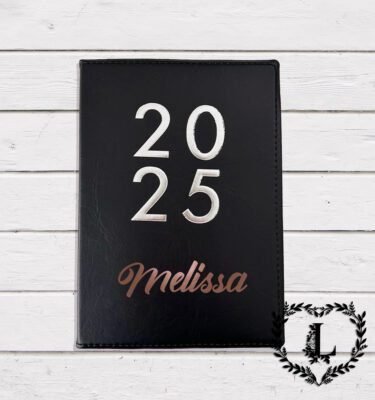 Personalised 2025 Diary Teacher gifts, Student, Secret Santa - Black
