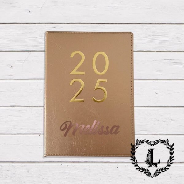 Personalised 2025 Diary Teacher gifts, Student, Secret Santa - Gold - Image 2