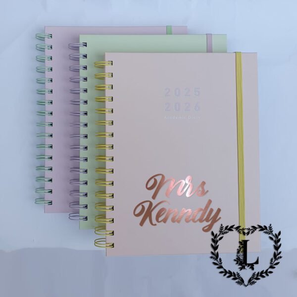 Personalised Academic Diary 2025/26 A5 Ladies Diary, Teacher gifts, Students Mint - Image 2