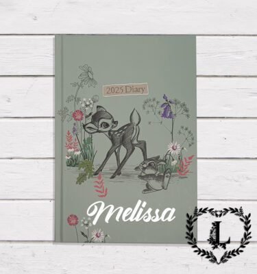 Personalised 2025 Bambi Diary A5 Disney Diary Planner, Hardback Page Per Day