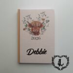 Personalised 2026 Highland Cow Diary A5 Diary Planner, Hardback Page Per Day Highland Scotland - Image 4