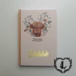 Personalised 2026 Highland Cow Diary A5 Diary Planner, Hardback Page Per Day Highland Scotland - Image 3