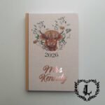 Personalised 2026 Highland Cow Diary A5 Diary Planner, Hardback Page Per Day Highland Scotland